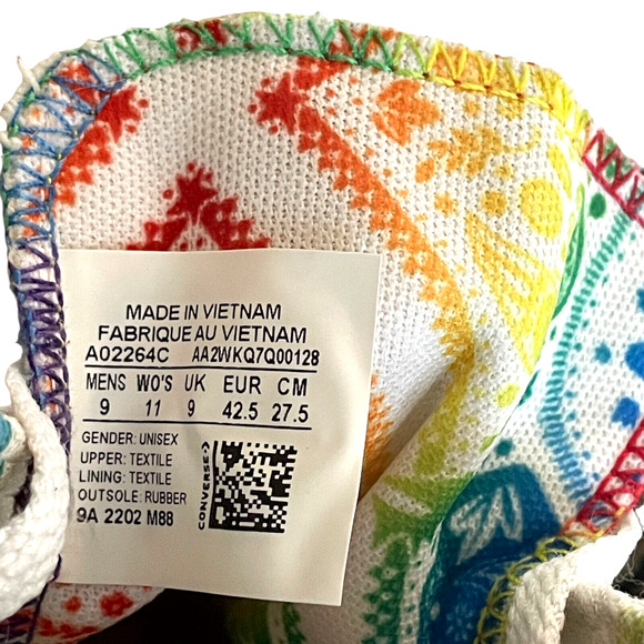 CONVERSE CTAS Lift OX Women's Size 11/EU 42.5 Rainbow Platform Sneakers A02264C - Picture 5 of 14